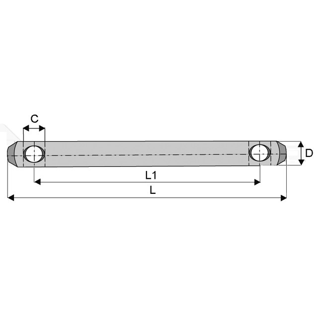 AXE D'attelage Simple 2 Trous de Goupilles 25X164 référence fournisseur 201239